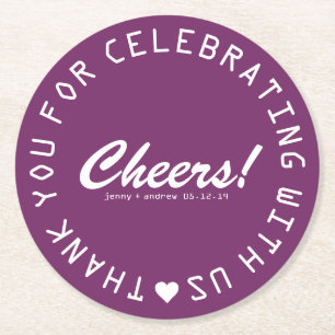 Personalised Wedding Favour Party Coaster Any Colo