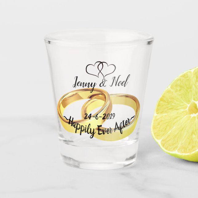 Personalised Wedding Favour Shot Glass (Front)