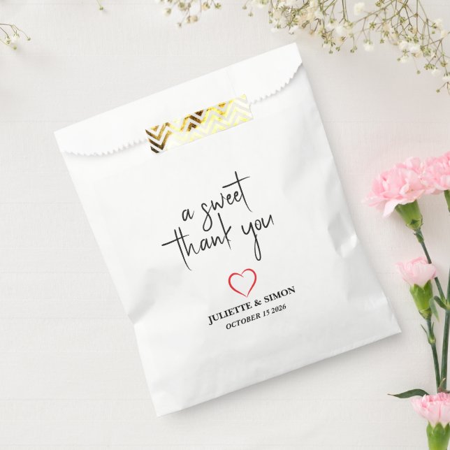 Personalised Wedding Favour Thank You Bags A Sweet (Sealed)