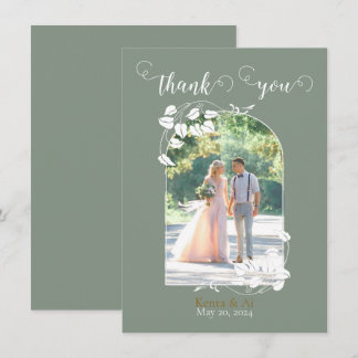 Personalised Wedding Flat Thank You Card