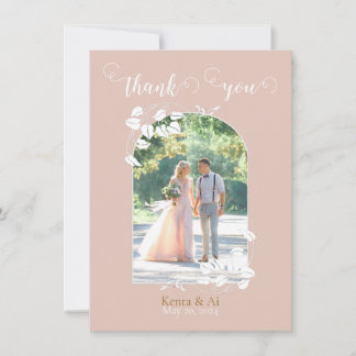 Personalised Wedding Flat Thank You Card 