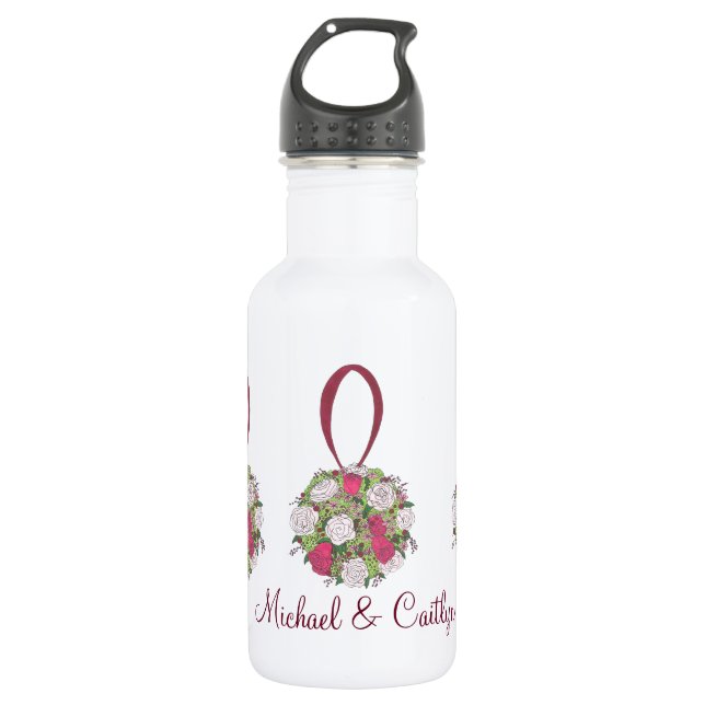 Personalised Wedding Flower Bouquet Favour Bottle (Front)