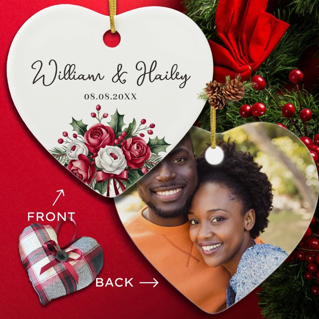 Personalised Wedding Gift - Couples Married Gift  Ceramic Tree Decoration (Creator Uploaded)