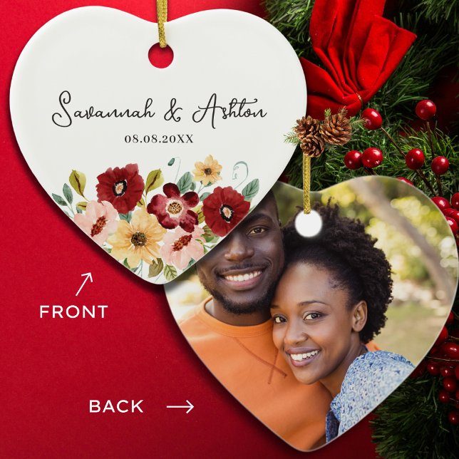 Personalised Wedding Gift - Couples Married Gift Ceramic Tree Decoration (Creator Uploaded)