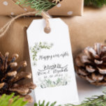 Personalised Wedding Gift happy ever after  Gift Tags<br><div class="desc">Personalised Wedding Gift "Happily Ever After" green floral gift tag | Custom Name Date Keepsake Couple Newly Wed Keepsake Memory Bride Groom .</div>