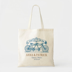 Personalised Wedding Gift Tandem Bicycle Tote Bag