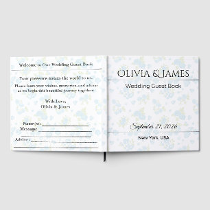 Personalised Wedding Guest Book Dusty Blue