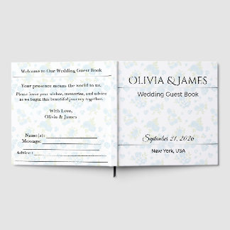 Personalised Wedding Guest Book | Dusty Blue