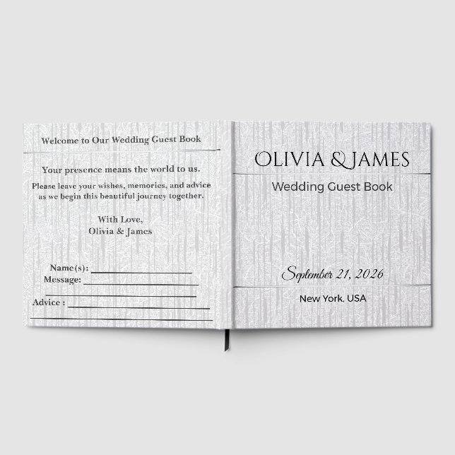 Personalised Wedding Guest Book Elegant Love (Full)