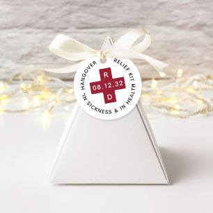 Personalised Wedding Hangover Relief Kit Favour Tags