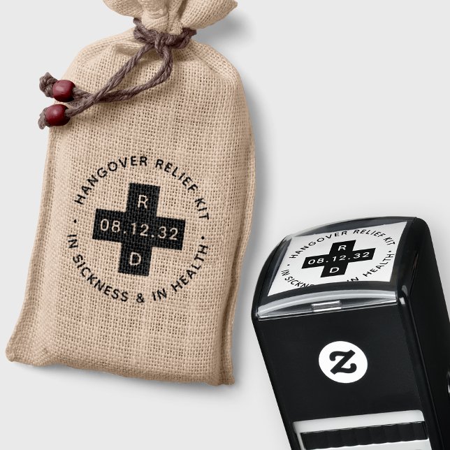Personalised Wedding Hangover Relief Kit Self-inking Stamp (Creator Uploaded)