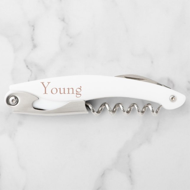 personalised wedding in rosegold corkscrew (Front)