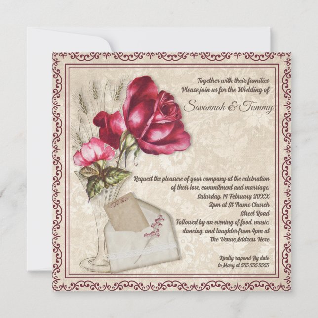 Personalised wedding invitation (Back)