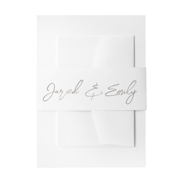 Personalised Wedding Invitation Belly Band (Front Example)