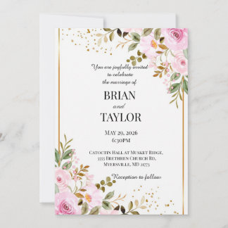 Personalised Wedding Invitation Card Invite