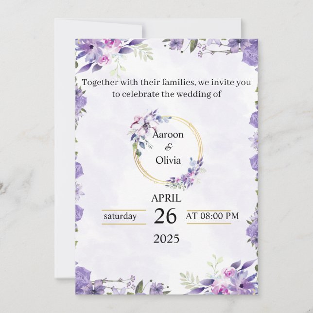 Personalised Wedding Invitation Cards – Celebrate (Front)