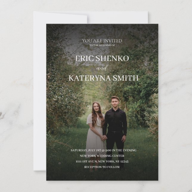 Personalised Wedding Invitation with Couple's Phot (Front)
