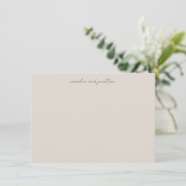 Personalised Wedding Ivory Script Elegant Names Card (Standing Front)