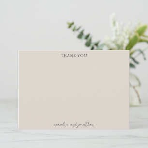 Personalised Wedding Ivory Script Elegant Names Thank You Card