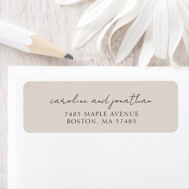 Personalised Wedding Ivory Script Return Address (Insitu)