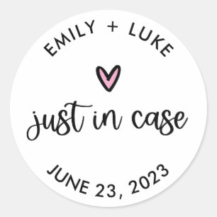 Personalised Wedding Just in Case Recovery Kit Classic Round Sticker