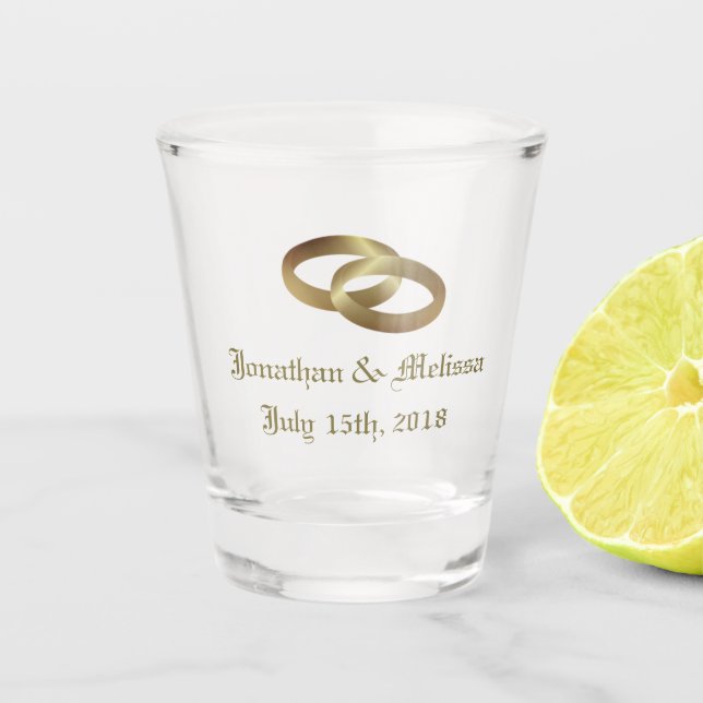 Personalised Wedding Keepsake Shot Glass (Front)