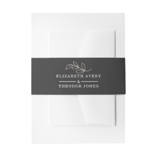 Personalised Wedding Luxury Black and Pink Invitation Belly Band