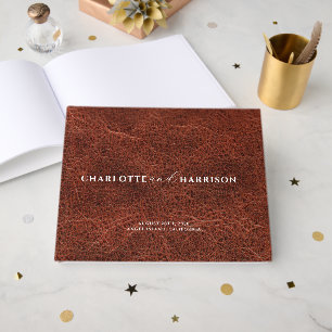 Personalised Wedding Monogram Faux Leather  Guest Book