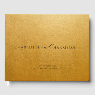 Personalised Wedding Monogram Gold Guest Book
