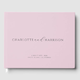 Personalised Wedding Monogram Pink Guest Book