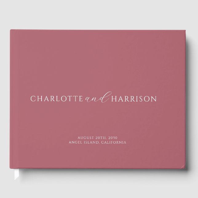 Personalised Wedding Monogram Terracotta Guest Book (Front)