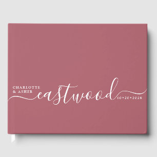 Personalised Wedding Monogram Terracotta Wedding Guest Book
