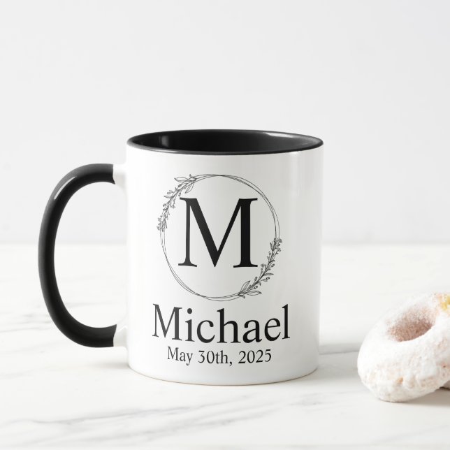 Personalised Wedding Monogrammed Mug (With Donut)