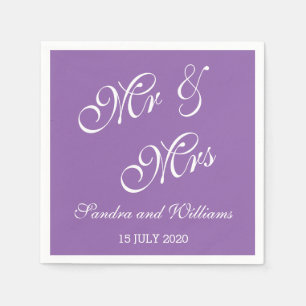 Personalised Wedding Napkins Mr And Mrs