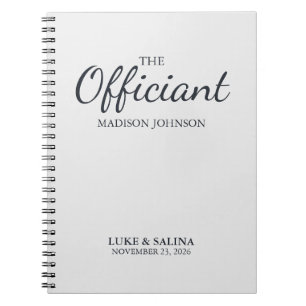 Personalised Wedding Officiant Ceremony Notebook