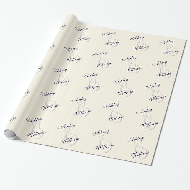 Personalised Wedding or Engagement Gift Wrap (Unrolled)