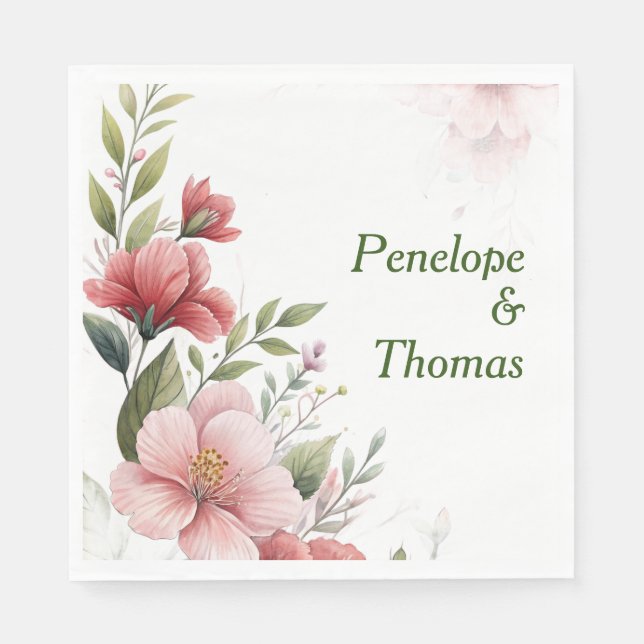 Personalised wedding or shower napkins bulk (Front)