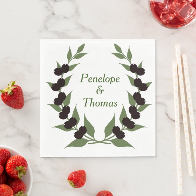Personalised wedding or shower napkins bulk (Insitu)