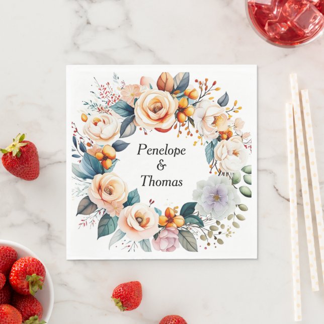 Personalised wedding or shower napkins bulk (Insitu)