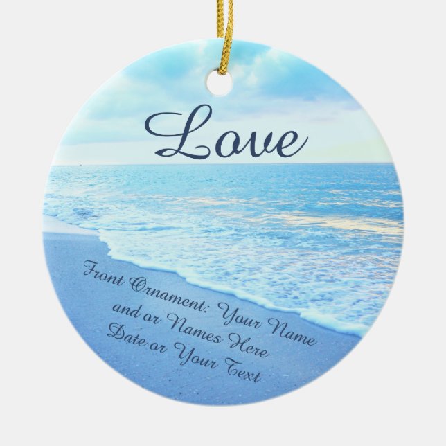 Personalised Wedding Ornaments, Beach Ornaments (Front)