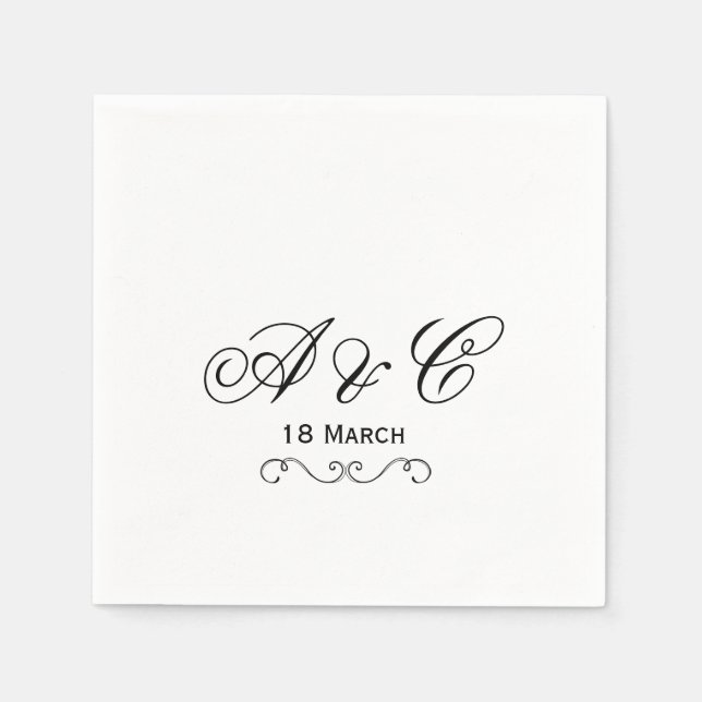 Personalised Wedding Party Napkins (Front)
