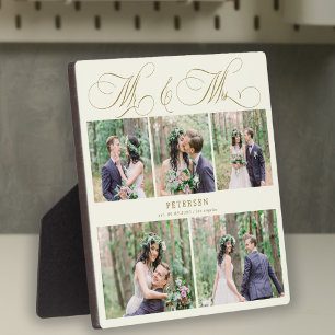 Personalised wedding photo collage Mr and Mrs Plaque