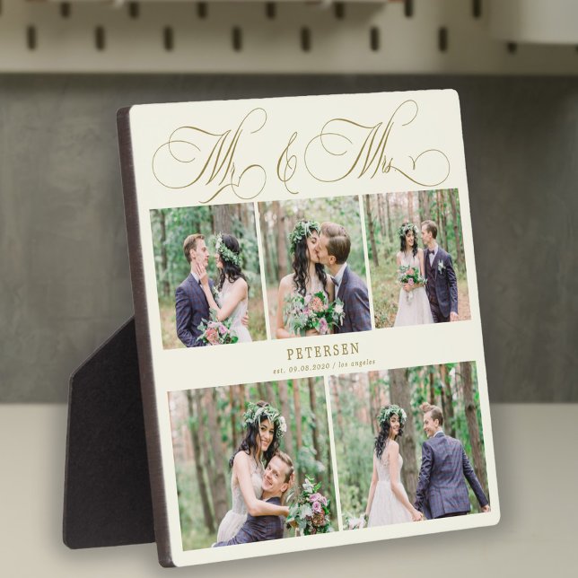 Personalised wedding photo collage Mr and Mrs Plaque (Creator Uploaded)