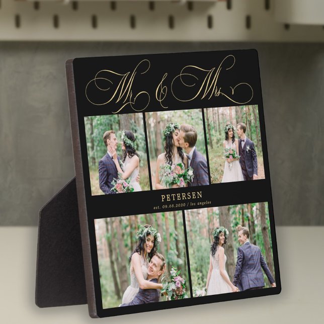 Personalised wedding photo collage Mr and Mrs Plaque (Creator Uploaded)