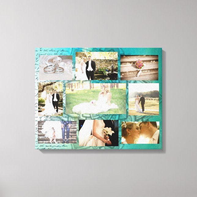 Personalised Wedding Photo Collage Wall Art (Front)