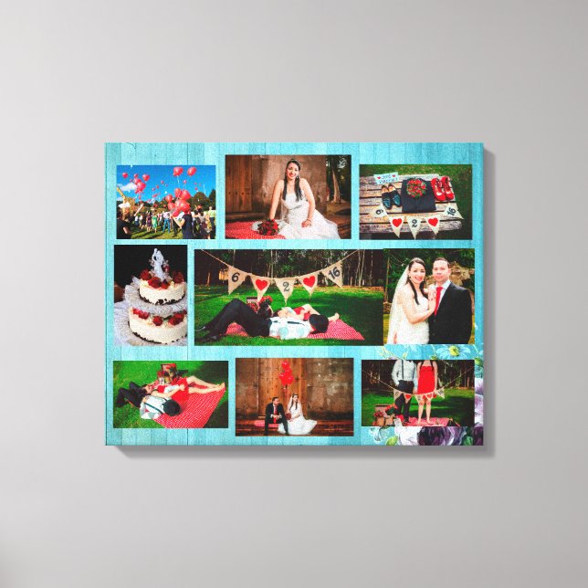 Personalised Wedding Photo Collage Wall Art (Front)