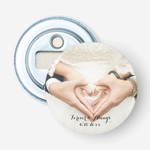 Personalised Wedding Photo Forever & Always Bottle Opener