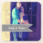 Personalised Wedding Photo Grey Modern Tag