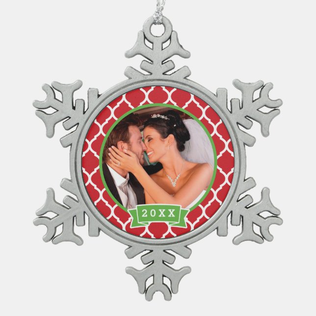 Personalised Wedding Photo Keepsake Ornament (Front)