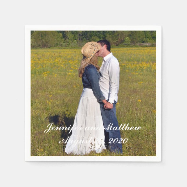 Personalised Wedding Photo Paper Napkins (Front)